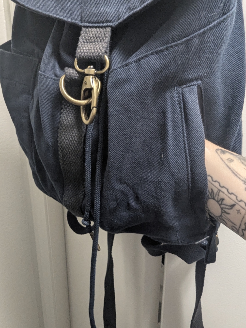 Navy Canvas Backpack - Picture 2 of 6